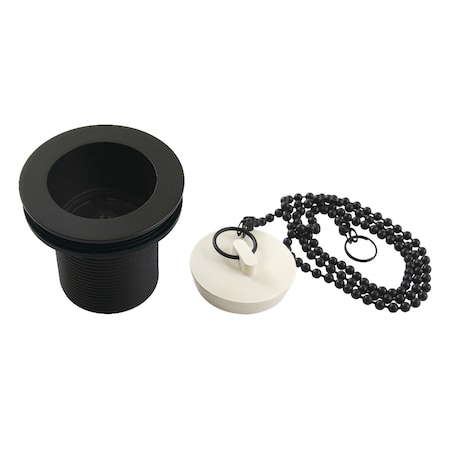 Kingston Brass 112 Chain and Stopper Tub Drain with 2 Body Thread, Matte Black DSP20MB